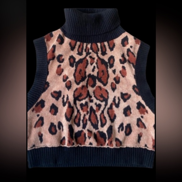 Free People Sweaters - Free People Knit Leopard Sweater Vest NWOT